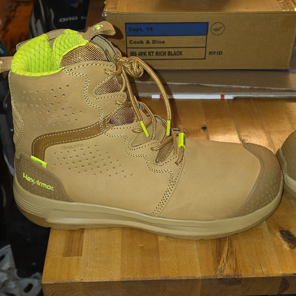HexArmor F1300 Work Boots ASTM F2413-24 CI EH Size 13M Tan Leather Upper